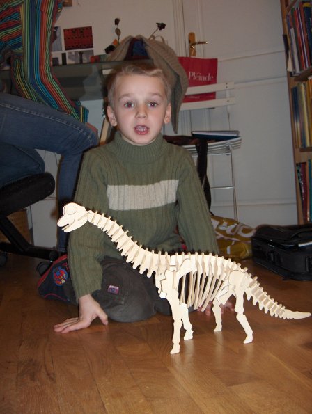 J'ai monté mon squelette de Dino.